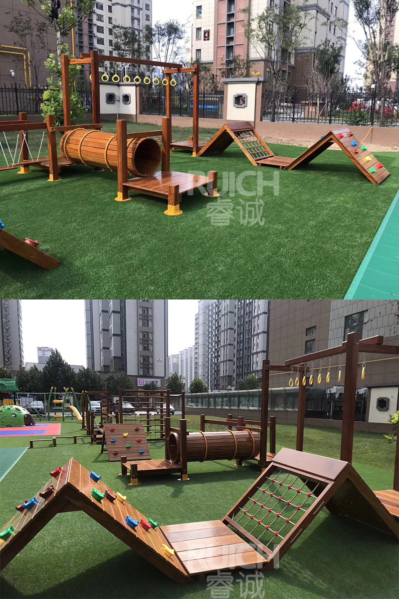 兒童戶外木質(zhì)組合滑梯I